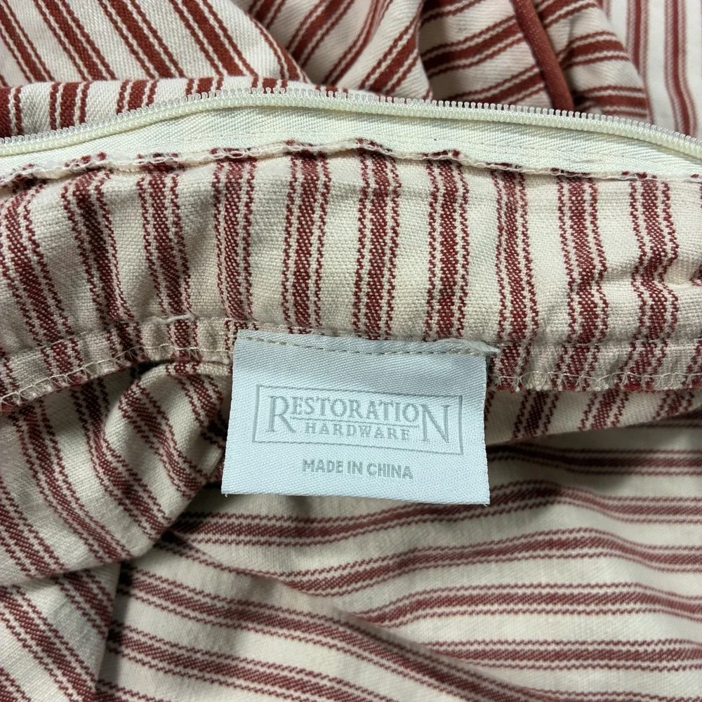 Restoration Hardware Cotton Pillow Cushion Covers Red White Modern Farmhouse